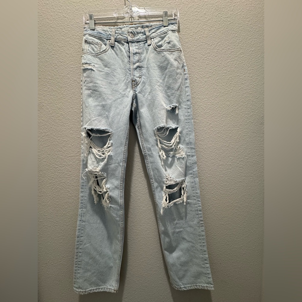 &Denim 90s distressed boyfriend jeans size 0